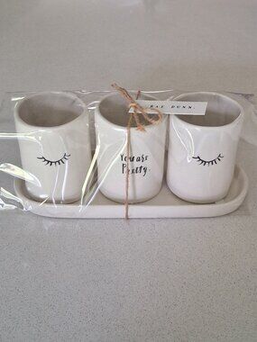 Rae Dunn 4 Piece Cosmetic Vanity Set